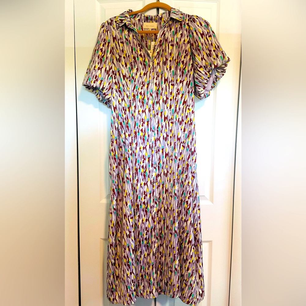 NWT MELLOWDAY Multicolor Pattern Bubble Sleeve Dress (Size 10)